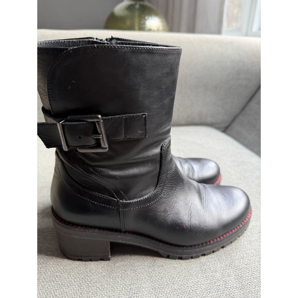 Coach and Four Buckle Ankle Boots Black Women's Sz 8